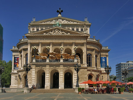 Foto Alte Oper mit Schirmen